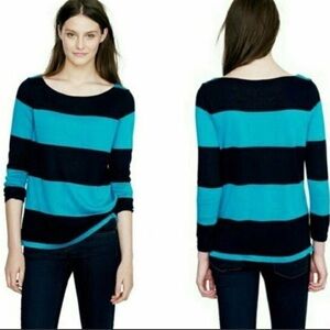 J. CREW Rugby Stripe Linen Blend Top